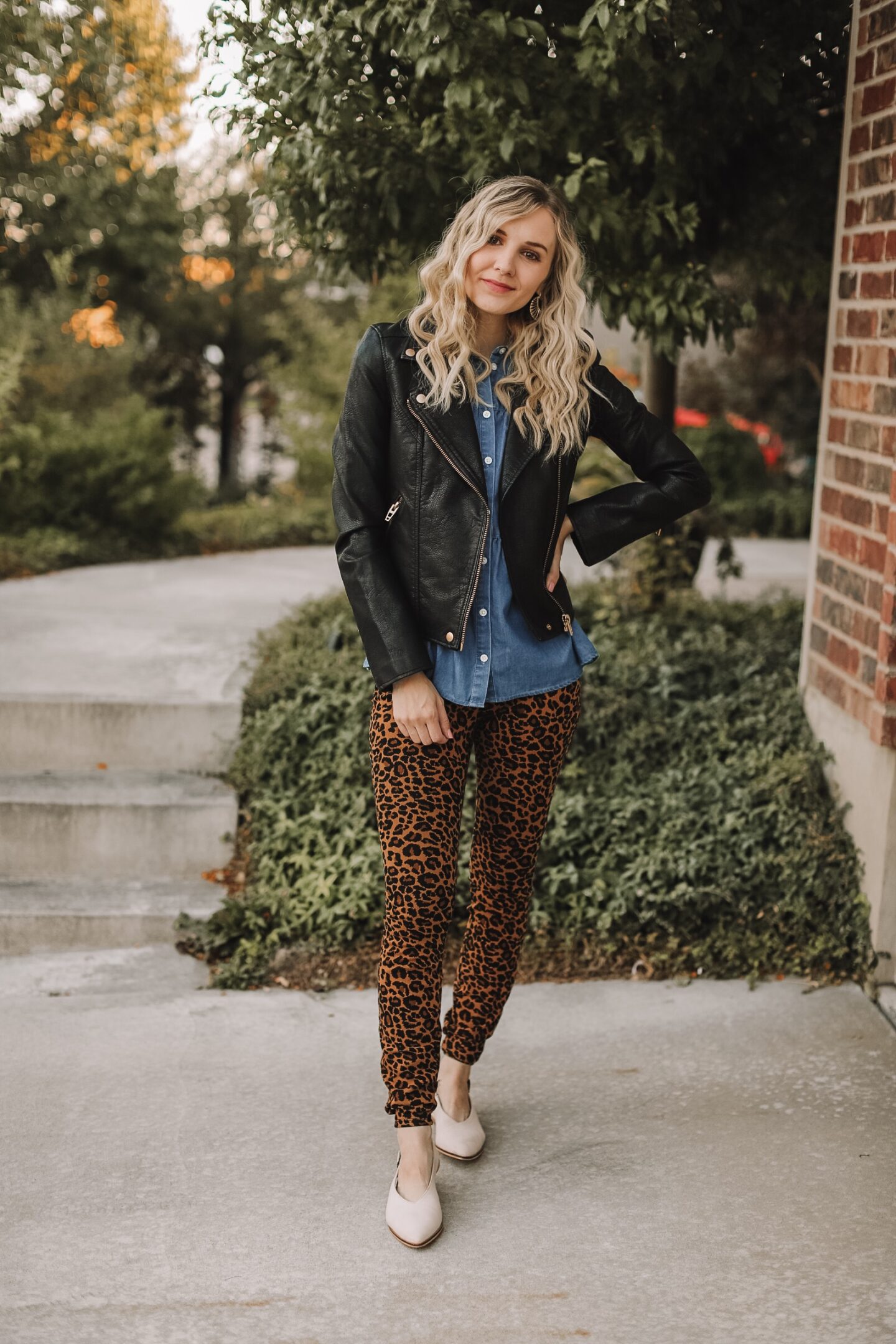 affordable + trendy walmart outfits .. styling leopard pants