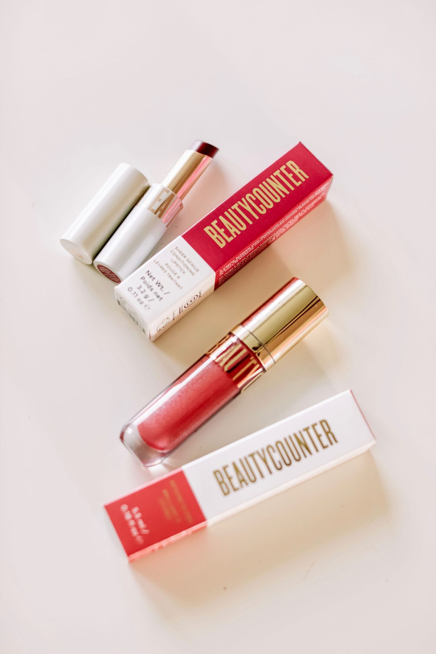 new beautycounter sheer genius lipstick and beyond gloss