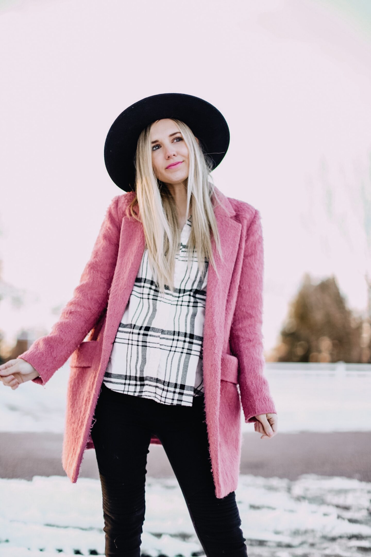 pink winter coat