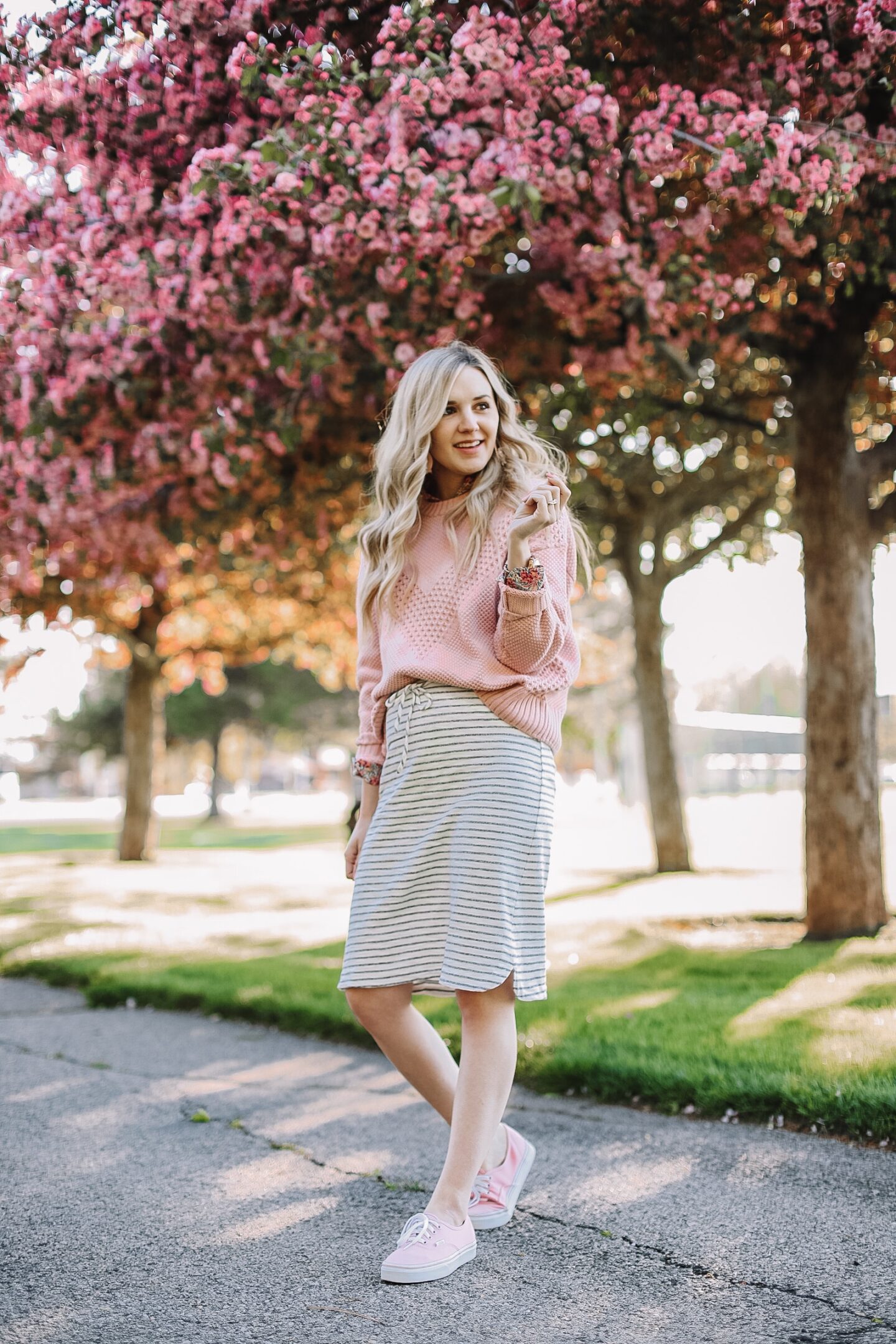 styling a striped skirt for spring