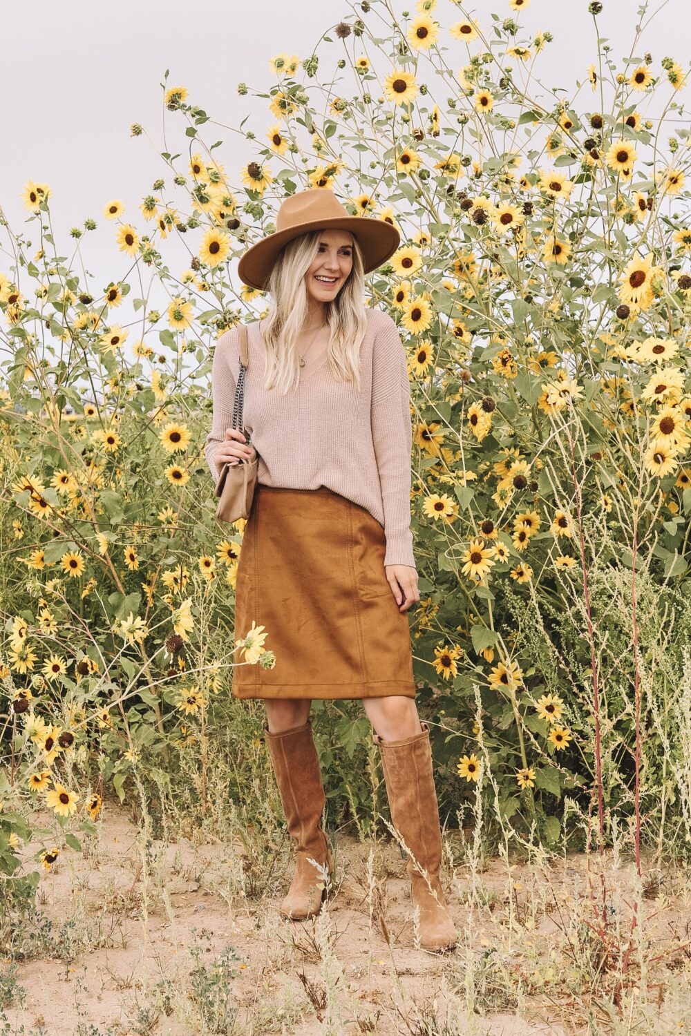 faux suede skirt .. monochromatic trend - Stripes in Bloom