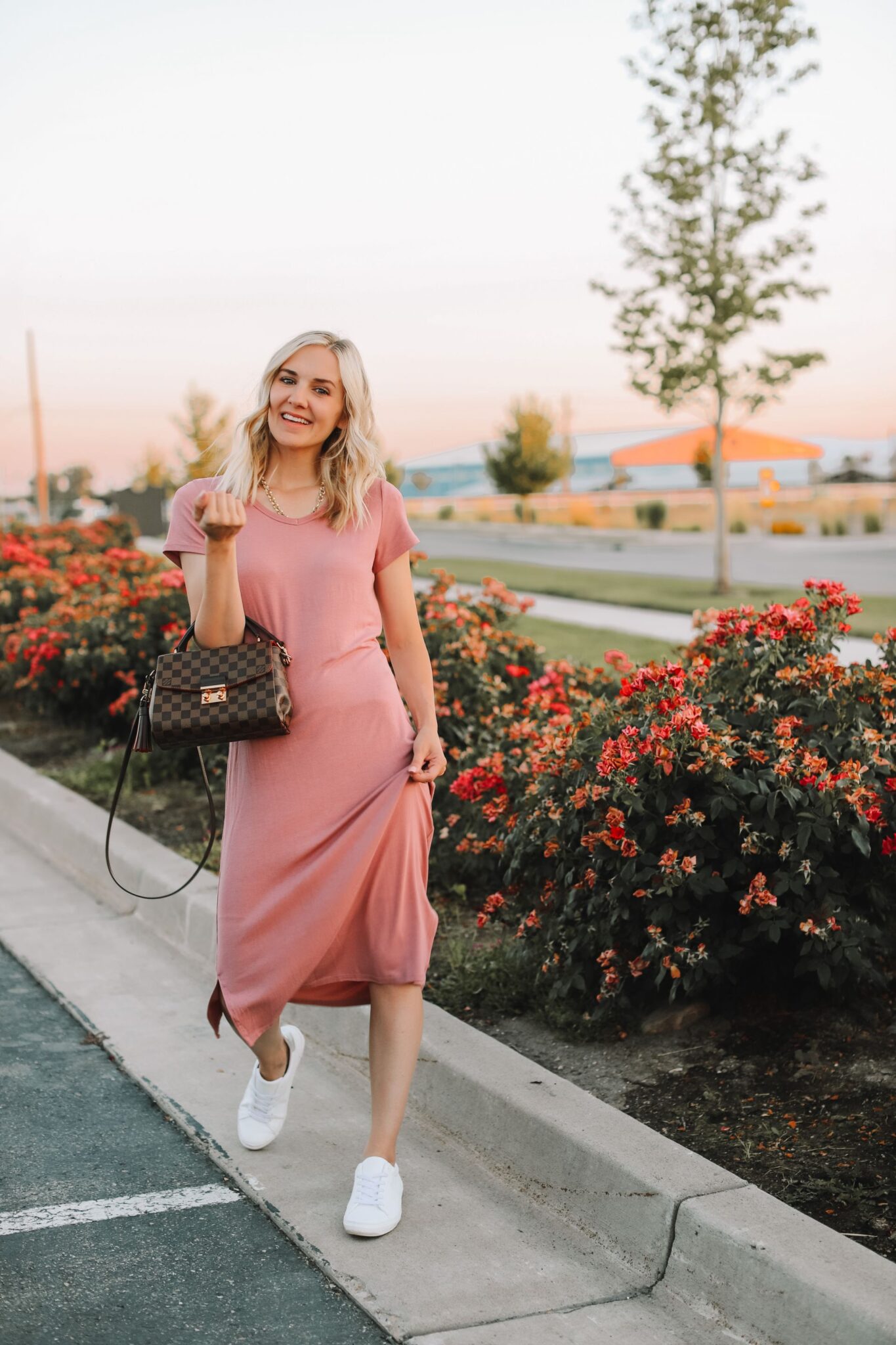 3 SIMPLE WAYS TO STYLE A TEE SHIRT DRESS IN THE FALL Stripes in Bloom
